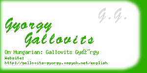 gyorgy gallovits business card
